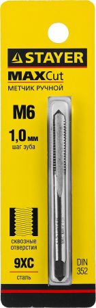 STAYER М6 х 1.0, одинарный, метчик для сквозных отверстий (28020-06-1.0)