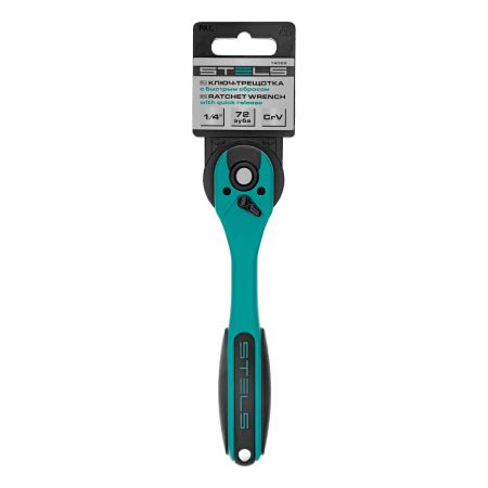Ключ-трещотка 1/4", CrV, 72 зуба, с быстрым сбросом Stels