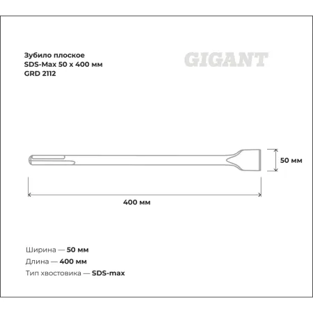 Плоское зубило sds-max Gigant GRD 2112