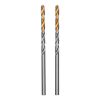Сверло спиральное по металлу 3,2 x 65 мм, Р6М5, Golden Tip , 2шт. Denzel