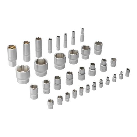 Набор инструментов, 1/2", 1/4", CrV, S2, пластиковый кейс, 84 предмета Denzel