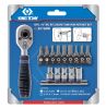 Набор вставок (бит) и головок с трещоткой 1/4", Torx, Hex, PH, 15 предметов KING TONY 2515MR