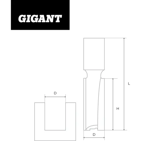Пазовая прямая фреза Gigant GC-0048